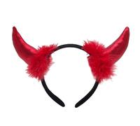 Yjcnelcr Diadema de cuernos de Halloween con purpurina, aro de cuerno para cosplay, accesorios para fotos, accesorio para el cabello para Halloween, Navidad, decoración de diablo, maquillaje de diablo
