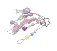 Yjcnelcr Elegante dije de bolsa de diseño de estrellas en color macaron con cuentas artísticas y borlas dinámicas para decoración de mochila