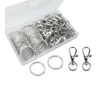 Yjcnelcr Gancho con anillos, cierres de langosta, llavero de metal, ganchos para llavero, bolsa con cordón