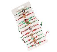 Yjcnelcr Holiday Charm Collection - 12 piezas ajustables de copo de nieve con diseño de Papá Noel, joyería Kirsite ajustable para ella, muñeco de nieve, talla única, como se describe