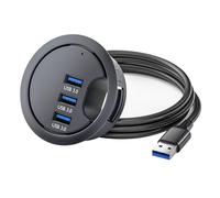 Yjcnelcr Lector de tarjetas USB 3.0 de 3/4 puertos USB para escritorio, estación de base de carga para PC de escritorio
