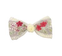 Yjcnelcr Pinzas para el pelo para mujer, pasadores de encaje para el pelo, lazos bordados con flores, elegantes pasadores para el pelo, pasadores para el pelo, accesorios para el cabello para mujeres