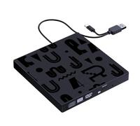 Yjcnelcr Quemadores de DVD externos portátiles USB 3.0 tipo C para laptop, PC, transferencia de datos de alta velocidad, enchufes y reproducción
