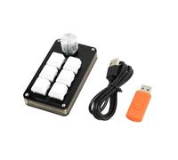 Yjcnelcr Teclado macro de programación, 1 perilla, 6 teclas, botón de copia, pegas, Photoshops, teclado mecánico, intercambio en caliente