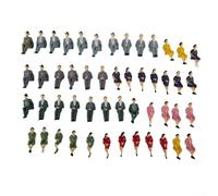 YJDOORPLAY 50 figuras de plástico sentadas, escala 1:32, juego de personas en miniatura pintadas para modelo, tren, paisaje, diorama, accesorios