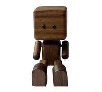 YJDOORPLAY Figura de hombre de madera hecha a mano con movimiento de temblor, adorno interactivo para escritorio y tablero de automóvil para decoración caprichosa del hogar y el jardín (C)