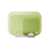 YJDOORPLAY Juego de 3 tablas de cortar para cocina, superficies de preparación de alimentos, frutas, verduras, carnes, incluye soporte antideslizante (verde)