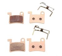 YJDOORPLAY Pastillas de freno de disco de metal para bicicleta de descenso, sistema de calibración de bicicleta, piezas de repuesto de color dorado, 2 pares (oro de sinterización de metal completo