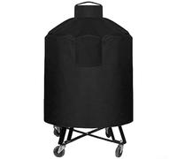 YJDOORPLAY Protector de parrilla redondo con cordón ajustable, cuatro cierres de hebilla y ventilación de aire integrada para barbacoa extra grande de 24 a 26 pulgadas al aire libre (420D 90 x 122 cm)
