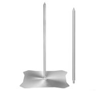 YJDOORPLAY Soporte vertical de acero inoxidable para brochetas de barbacoa, barra de carne 304 con postes de 9 y 15 pulgadas para parrillas de gas de carbón Kamado, estante para asar pollo Shawarma