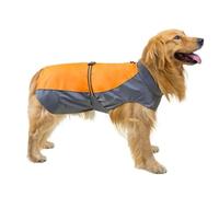 YJDZ Impermeable para Perros medianos a Grandes, Lluvia Ajustable para Labrador, Golden Retriever, francés y más (Naranja, XL)