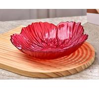 YJDZ Nordic Modern - Frutero de cristal con forma de flor nacarada, plato decorativo grande para uso doméstico (rojo, 31 x 7,4 cm)