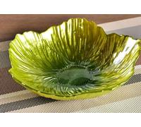 YJDZ Nordic Modern - Frutero de cristal con forma de flor nacarada, plato decorativo grande para uso doméstico (latón, 31 x 7,4 cm)