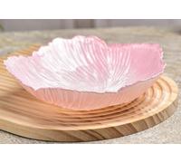 YJDZ Nordic Modern - Frutero de cristal con forma de flor nacarada, plato decorativo grande para uso doméstico (rosa, 25,7 x 6,3 cm)