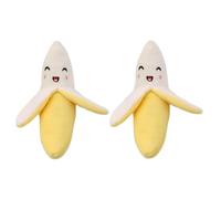 Yjemle 2 juguetes chirriantes amarillos para cachorros, juguetes masticables (plátano) para perros