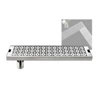 YJEUZCD 304 Acero Inoxidable Rectángulo Ducha Piso Drenaje, Lineal Drenar con Extraíble Rejilla, Al Aire Libre Patio Jardín Drenaje Trinchera(Silver-S,40x10cm/15.7x3.9in)