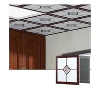 YJEUZCD Aluminio Liso Techo Azulejos, Interior Cocina Azotea Placa De Refuerzo, Oficina Sótano Decorar Cubrir Panel, Techos para Suspendido Red(White-J,15pcs-30x30cm)