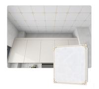 YJEUZCD Aluminio Maldito Techo Teja, Decorativo Muro Panel, Interior Caseta Instalación Escudete Lámina, Cocina Baño Sótano Techo Cubrir Hoja(Gold-B,30pcs-30x30cm)