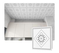 YJEUZCD Aluminio Maldito Techo Teja, Decorativo Muro Panel, Interior Caseta Instalación Escudete Lámina, Cocina Baño Sótano Techo Cubrir Hoja(Gray-C,15pcs-30x30cm)