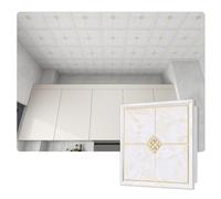 YJEUZCD Aluminio Maldito Techo Teja, Decorativo Muro Panel, Interior Caseta Instalación Escudete Lámina, Cocina Baño Sótano Techo Cubrir Hoja(Gold-D,5pcs-30x30cm)
