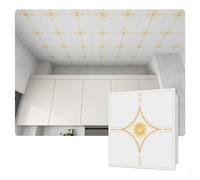 YJEUZCD Aluminio Maldito Techo Teja, Decorativo Muro Panel, Interior Caseta Instalación Escudete Lámina, Cocina Baño Sótano Techo Cubrir Hoja(Gold-C,30pcs-30x30cm)