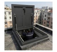 YJEUZCD Aluminio Techo Escotilla con Frenar, Galvanizado Acero Cubrir Claraboya Acceso Puerta, Impermeable Techo Escotilla con Amortiguador De Gas Cerradura Integrada(120x120 cm)