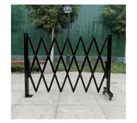 YJEUZCD Ampliable Metal Puerta, Plegable Seguridad Puerta, Retráctil Cortar Con Tijeras Puerta Con Ruedas, Industrial Escuelas Tráfico Flexible Temporario Cerca Barricada(Black,150x200cm/59.1x78.7in)
