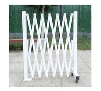 YJEUZCD Ampliable Metal Puerta, Plegable Seguridad Puerta, Retráctil Cortar Con Tijeras Puerta Con Ruedas, Industrial Escuelas Tráfico Flexible Temporario Cerca Barricada(Blanco,150x150cm/59.1x59.1in)