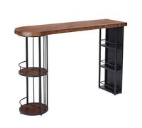YJEUZCD Comedor Barra Mesa, Taberna Mesa Sillas Conjunto para con Almacenamiento Estantes, Consola Cima Alta Mesa para Desayuno Cocina(Brown-A,120x45x106cm)
