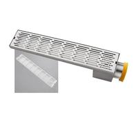 YJEUZCD Lineal Drenar con Extraíble Cuadrado Rejilla Cubierta, Acero Inoxidable 304 Trinchera Drenar para Patio Cocina Drenaje Alcantarillado(Silver-D,30x12cm/11.8x4.7in)