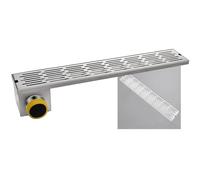 YJEUZCD Lineal Drenar con Extraíble Cuadrado Rejilla Cubierta, Acero Inoxidable 304 Trinchera Drenar para Patio Cocina Drenaje Alcantarillado(Silver-S,30x12cm/11.8x4.7in)