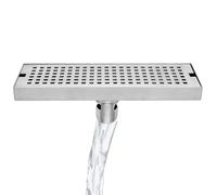 YJEUZCD Lineal Ducha Drenar con Extraíble Rejilla, Acero Inoxidable 304 Rectángulo Ducha Piso Drenaje, Cuarto De Baño Cocina Patio Drenaje Alcantarillado(Silver-M,30x10cm/11.8x3.9in)