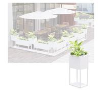 YJEUZCD Metal Alto Largo Plantador Caja, Exterior Interior De Pie Flor Caja Dividir, Comercial Patio Porche Desmontable Dividir Divisor(Blanco,40x80cm/15.7x31.4in)