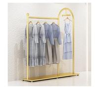 YJEUZCD Metales Ropa Estante, Prenda Abrigo con Abajo, Boutique Pantalla Stand, Dormitorio Armario Estantes(47.2x15.7x59in)