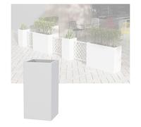 YJEUZCD Rectangular Macetero para Exterior Interior, De Pie Flor Caja, Dividir, Comercial Patio Porche Jardines Dividir Divisor(Blanco,40x40cm/15.7x15.7in)