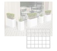 YJEUZCD Rectangular Macetero para Exterior Interior, De Pie Flor Caja, Dividir, Comercial Patio Porche Jardines Dividir Divisor(Blanco,B-120x50cm/47.2x19.6in)