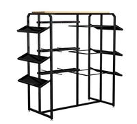 YJEUZCD Ropa Interior Pantalla Soportes, Comercial Lencería Stand Estantes, Ropa Prenda Estantes con Estante, Venta Al por Menor Tienda Armario(Black-D)