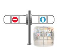 YJEUZCD Supermercado Metales Unidireccional Importar Exportar Puertas, Entrada Automático Cierre Columpio Puerta, Cajero Contador Con Resorte Entrada Seguridad Puerta(Silver-C,59x39.3in/150x100cm)