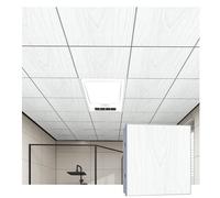 YJEUZCD Techo Azulejos Interior Alluminum Decorativo Hoja, Cocina Baño Sótano Cubierta Paneles, Oficina Reutilizable Instalación Paneles, Lavable Cubierta Paneles(Gray-B,5pcs-30x30cm)