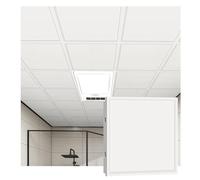 YJEUZCD Techo Azulejos Interior Alluminum Decorativo Hoja, Cocina Baño Sótano Cubierta Paneles, Oficina Reutilizable Instalación Paneles, Lavable Cubierta Paneles(White-E,1pcs-30x30cm)