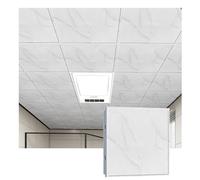 YJEUZCD Techo Azulejos Interior Alluminum Decorativo Hoja, Cocina Baño Sótano Cubierta Paneles, Oficina Reutilizable Instalación Paneles, Lavable Cubierta Paneles(Gray-C,15pcs-30x30cm)