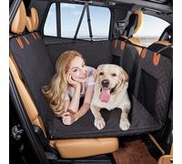 YJGF Back Seat Extender,Dog Seat Cover for Back Seat,Hard Bottom Car Seat Cover for Dogs,Dog Hammock for Car,Back Seat Pet Cover for Dogs(Black)