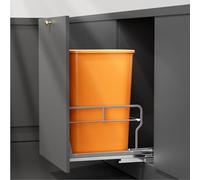 YJHome Cubo de basura extraíble con deslizadores de cierre suave, kit de cubo de basura debajo del gabinete con kit de montaje en puerta, requiere una apertura mínima de 12 pulgadas de ancho x 18