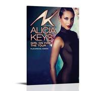 YJHXYCCS Póster decorativo de Alicia Keys con diseño de cantante de música de cantante famoso álbum de música, arte de pared, pintura decorativa para dormitorio, 30 x 45 cm, estilo marco