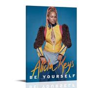 YJHXYCCS Póster decorativo de Alicia Keys con diseño de cantante de música de cantante famoso álbum de música, arte de pared, pintura decorativa para dormitorio, 50 x 75 cm, estilo marco