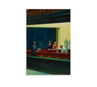 YJJECP Edward Hopper Nighthawks- Pósteres de decoración de pared, impermeables, modernos, impresión para el hogar, lugar de trabajo, arte de pared para el hogar, fácil de instalar, estilo sin marco