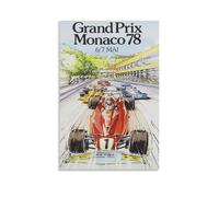 YJJECP Grand Prix Monaco 1978 - Póster decorativo de Fórmula Uno F1, impermeable, moderno, impresión para el hogar, lugar de trabajo, arte de pared para el hogar, fácil de instalar, estilo sin marco