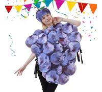 Yjkedfh Disfraz De Fruta,Racimo de Uvas Moradas con Sombrero para Halloween | Vestuario para Fiestas de Disfraces Cosplay y Eventos - Traje Temático para Representaciones Escénicas y Celebraciones