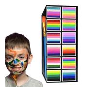 Yjkedfh Juego de pinturas faciales, maquillaje para cara y cuerpo, 12 paletas de colores con pincel a base de agua, de larga duración, resistente a las manchas para fiestas infantiles, fiestas