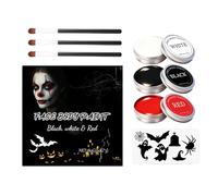 Yjkedfh Kit de Maquillaje Facial para Halloween,Halloween Resistente al Agua - Kit De Maquillaje Para Pintura Facial Y Cosplay,para Fiesta de Cosplay Vampiro Zombie Carnaval Evento Celebración Sesión